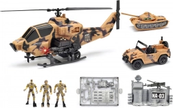 Militär-Set mit Hubschrauber mit Licht und Sound