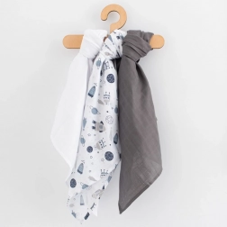 Musselin-Windeln für Jungen 60 × 80 cm, Set 3 Stück