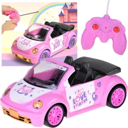 Rosa Cabrio für Puppen mit Fernsteuerung