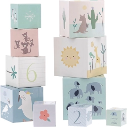 VILAC Stapelturm aus Würfeln – Tiere der Welt und Zahlen 1–10