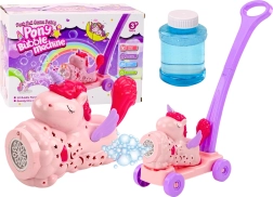 Seifenblasenmaschine Ride-on Einhorn Lichter Geräusche Rosa