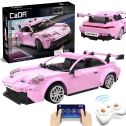 CaDA Baukasten Rennsportwagen RC pink 280 Teile Dual Mode