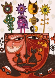 Puzzle Surreale Katzen 1000 Teile MAGNOLIA