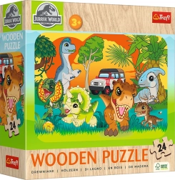 Holzpuzzle JURASSIC WORLD – Lerne die Dinosaurier kennen, 24 Teile