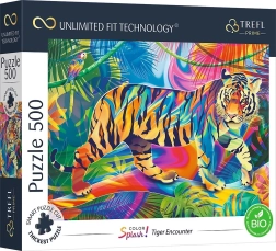 Puzzle TREFL UFT Color Splash: Begegnung mit einem Tiger 500 Teile