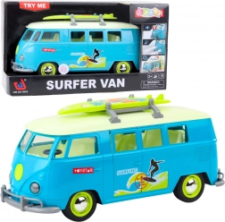 Surfer Van – Licht- und Sound-Mikrobus mit abnehmbarem Surfbrett, türkis
