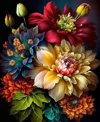 Diamantmalerei Pfingstrosenstrauß 30 × 40 cm