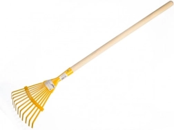 Kinder-Flachrechen mit Holzstiel 80 cm – gelb