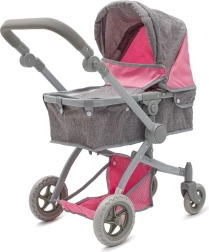 Puppenwagen 2in1 Baby Mix Sophie rosa-grau