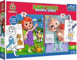 Beidseitiges Puzzle COCOMELON – Freunde, TREFL Baby Maxi 2×10 Teile