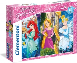Puzzle Disney Prinzessinnen: Arielle, Rapunzel und Cinderella MAXI 60 Teile