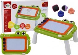 Zeichentisch Znikopis Krokodil mit grünen Stempeln