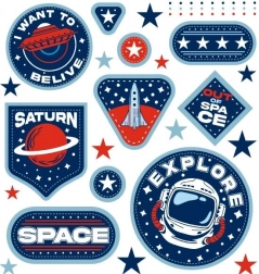 Weltraum-Bügelaufkleber