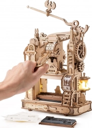 Robotime ROKR leuchtendes Holz-3D-Puzzle – klassische Druckmaschine (303 Teile)