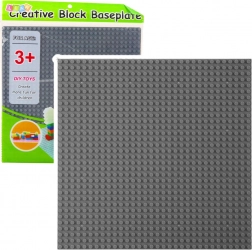 Konstruktionsplatte für Bausteine grau 25,5x25,5 cm