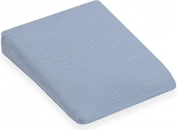 Musselin-Kissenbezug für Kinderkeilkissen – New Baby Standard 30 × 37 cm, blau