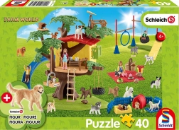 Puzzle SCHMIDT SCHLEICH Glückliche Hündchen, 40 Teile + Figur