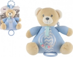 Plüsch-Teddybär mit Aufzieh-Spielwerk und Rassel, blau 18 × 18 cm