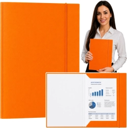 Lackierte Kartonmappe mit Gummizug A4, orange (300 g/m²) – 1 Stück