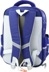 Kinder Schulrucksack mit Dinosaurier-Aufnähern, Marineblau