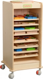 Holzschrank für Lerntafeln MASTERKIDZ 28 × 28 cm auf Rollen