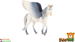 Zooted weiß-graues geflügeltes Pferd Pegasus 14 cm