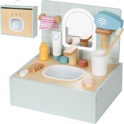 Holz-Badezimmer mit Toiletten-Accessoires von Tooky Toy