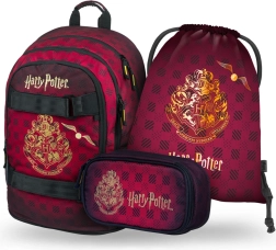 Schulset Harry Potter Hogwarts bordeaux – Rucksack, Federmäppchen und Beutel