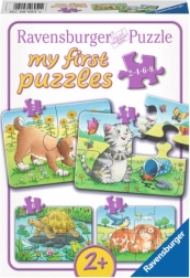 RAVENSBURGER Mein erstes Puzzle Haustiere 4-in-1 (2, 4, 6, 8 Teile)