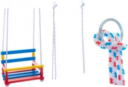 Bunte Holzschaukel 38 × 30 cm, Tragkraft 80 kg