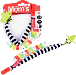 Hencz Toys bunter Schnullerclip mit Silikon-Beißring