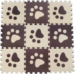 Schaumstoff-Bodenpuzzle für Kinder – braune Pfoten 29,5 × 29,5 cm