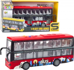Städtischer Doppeldeckerbus 1:16 mit Friktionsantrieb, Licht und Sound – rot