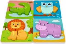 Holz-Tierpuzzles Set 4-in-1 für Kinder ab 1 Jahr