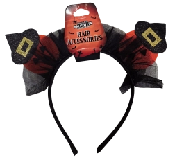Halloween-Haarreif mit Kürbissen und Hexenhüten