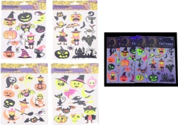 Fluoreszierende Tattoo-Aufkleber Halloween 16,5 × 22 cm