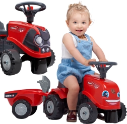 Rutschfahrzeug-Traktor BABY CASE IH mit Anhänger und Zubehör