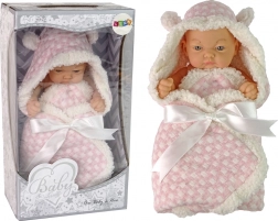 Puppe Süßes Baby in Rosa Wickeldecke mit Schleife