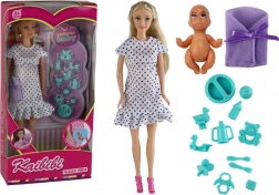 Schwangere Puppe mit Kind und Zubehör