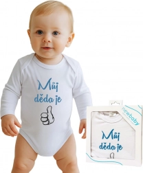Baby-Body mit Aufdruck Mein Opa ist die Nummer eins – Geschenkverpackung