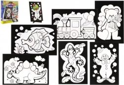 Kratbild 6 Stk. bunt + 6 Stk. Ständer in Schachtel 19×22×6,5 cm