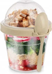 Joghurtbecher mit Löffel und Müslischale 400 ml