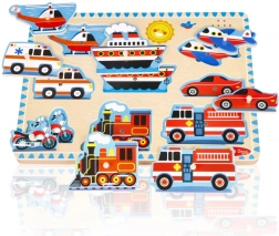 Holzpuzzle mit Fahrzeuggeräuschen