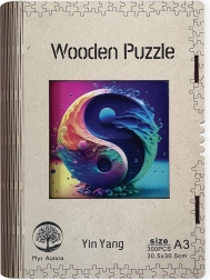Holz-Puzzle Yin Yang
