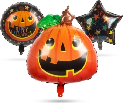 Set Halloween-Folienballons in Kürbisform – 5 Stück
