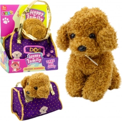 Plüschhund in brauner Handtasche