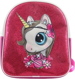 Kinder-Rucksack mit Einhorn, glitzerndes Rosa