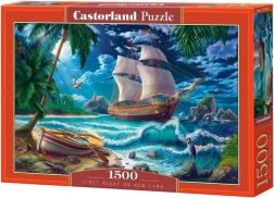 Puzzle 1500 Teile – Schiff und Strand Erste Nacht Neues Land