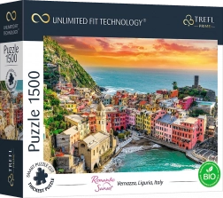 Puzzle TREFL Romantischer Sonnenuntergang: Vernazza, Ligurien, Italien 1500 Teile