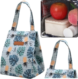 Isolierte Thermotasche Lunch Bag mit Blatt- und Ananasmotiv 25cm